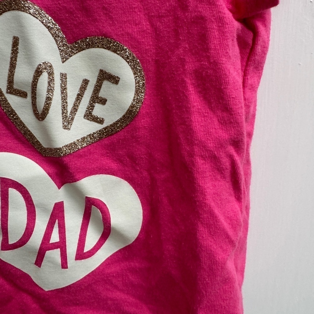 Cat & Jack 12M Girls Pink I Love My Dad Valentine’s Day ShortSleeve Shirt Blouse - Picture 3 of 5